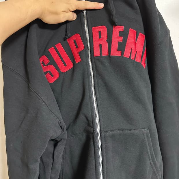 슈프림 아크 써멀 라인드 집업 후드 스웨트셔츠 블랙 - 25FW