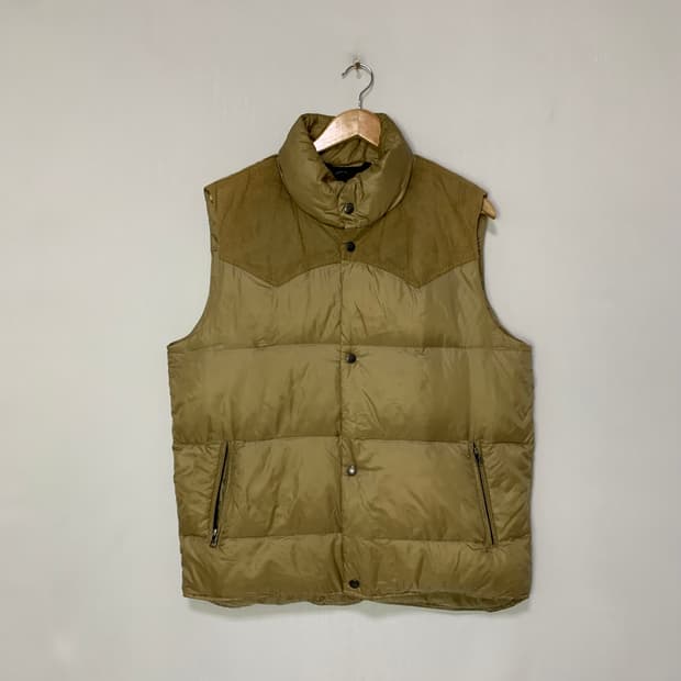 챕스 랄프로렌 빈티지 패딩 베스트 조끼 카키 옐로우 남성 L