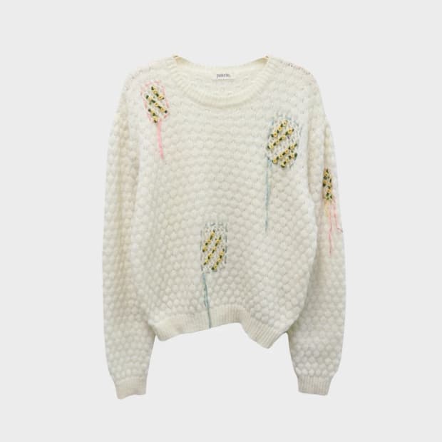 PASERIO 플라워 짜임 울 혼방 니트 60199