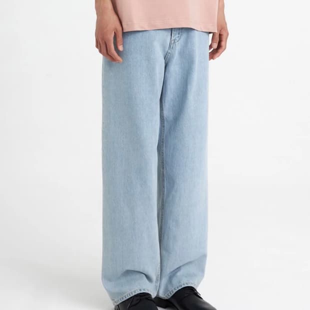 유스 와이드 데님 팬츠 라이트 블루