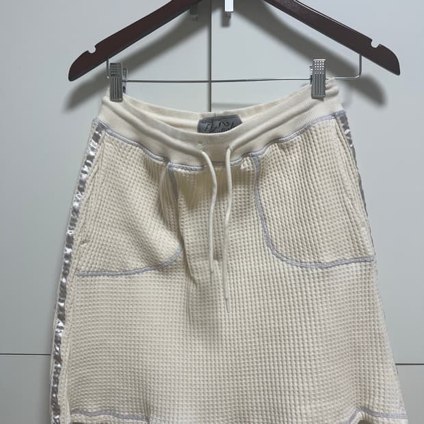 waffle banding skirt - ivory