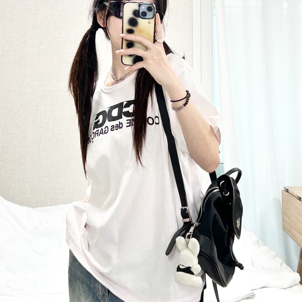 꼼데가르송 CDG 뮤트핑크 반팔