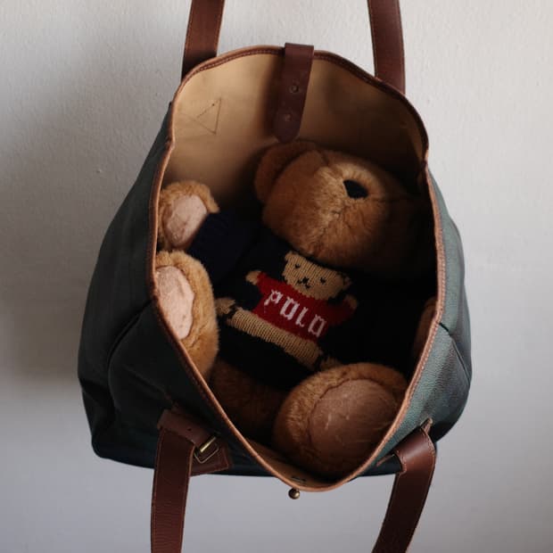 폴로 타탄체크 토트백