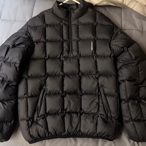 노매뉴얼 SQR PADDED HALF ZIP-UP JACKET - BLA