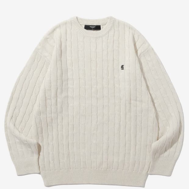 트릴리온 케이블 크루넥 니트