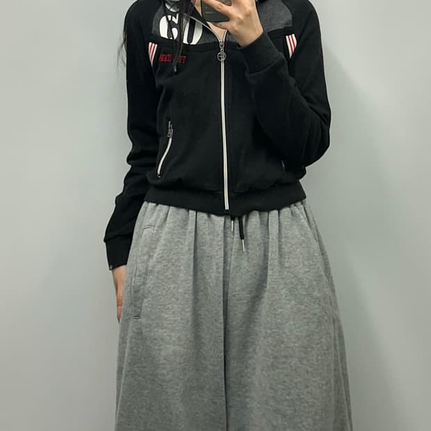 Fubu y2k 와투케 딱붙 블랙 후드집업