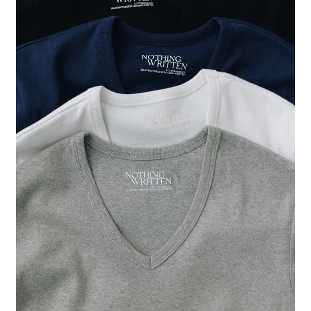 낫띵리튼 브이넥 반팔 티셔츠 블랙