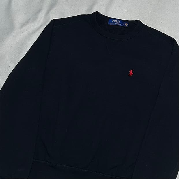 S 폴로랄프로렌 블랙 기모 맨투맨