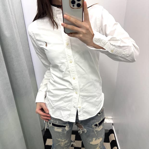 랄프로렌 화이트 슬림핏 셔츠