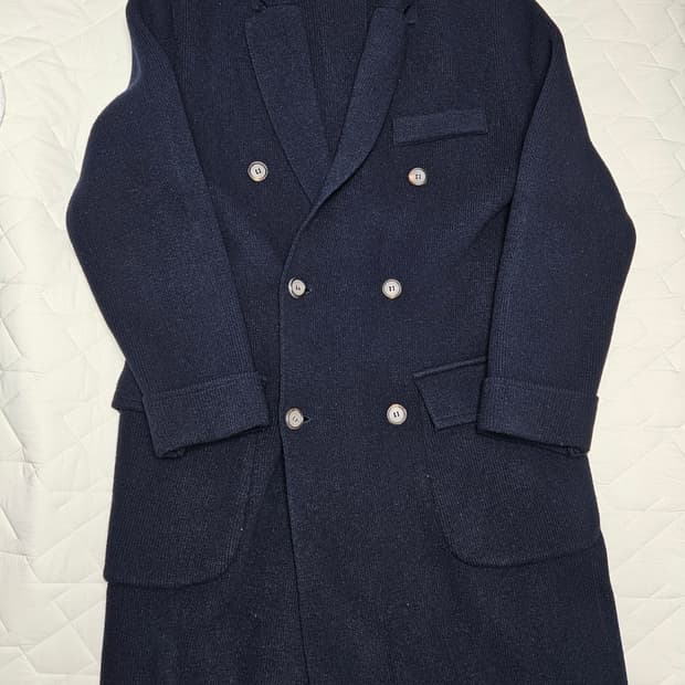 매료 니트 폴로 코트 네이비 m 사이즈