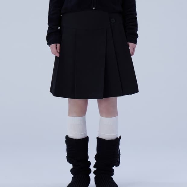미세키서울 미디 랩 스커트 치마 Midi wrap skirt BLACK