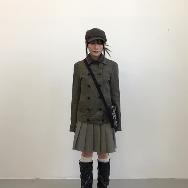 Jpn Herringbone Wool Double Jacket