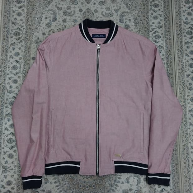 ZARA MAN 핑크색 봄버 자켓 M