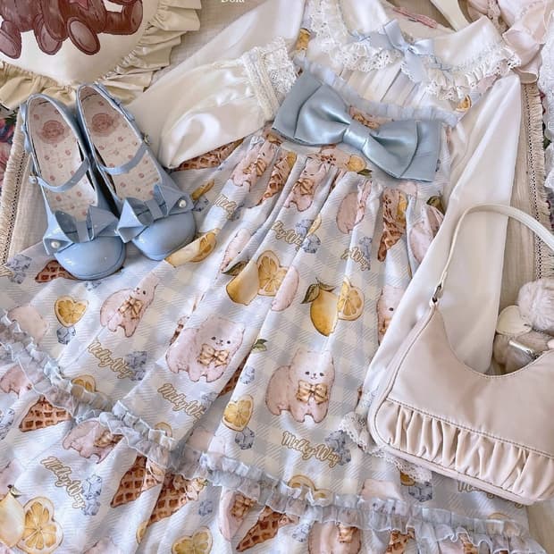 일본로리타계st MilkyWay 페어리 빅리본 코스프레 양산형 원피스