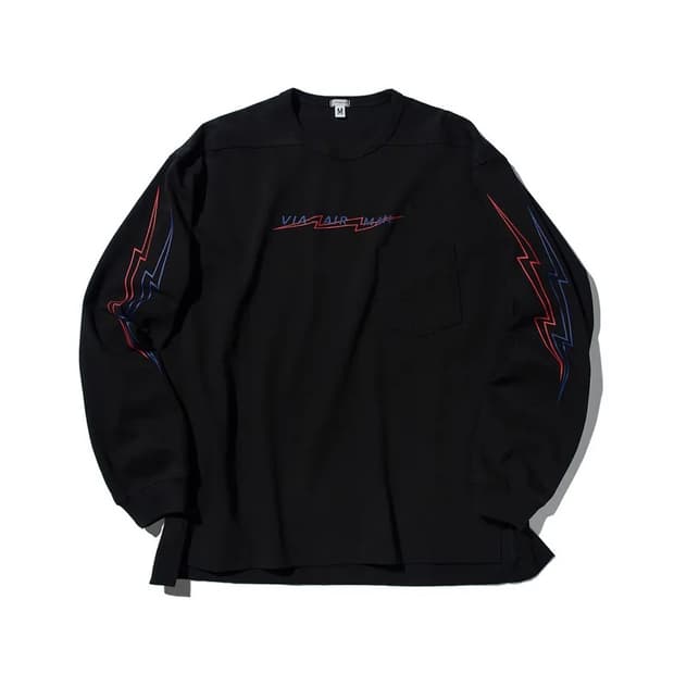 올리브 드랩 서비스 VIA AIR MAIL TEE 블랙 L사이즈 팝니다