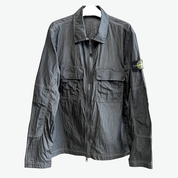 [L] 스톤아일랜드 나일론 메탈 오버셔츠 자켓