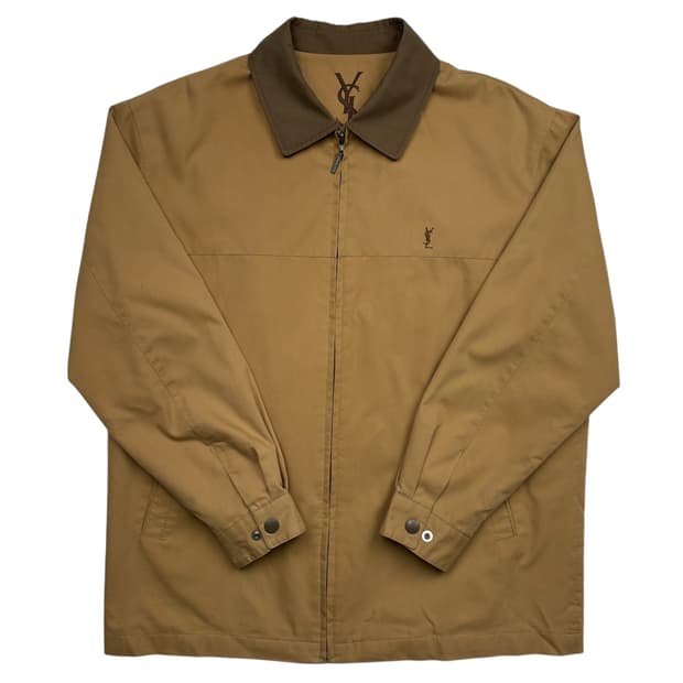 입생로랑 브라운넥 카멜 블루종 자켓 L