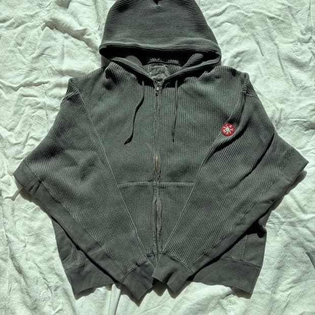 카브엠트 오버다이 와이드 립 컷 집 후드 차콜