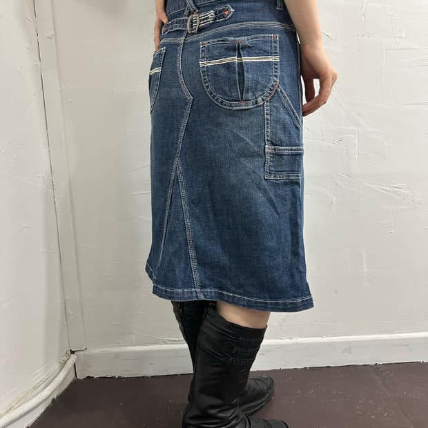 denim midi skirt