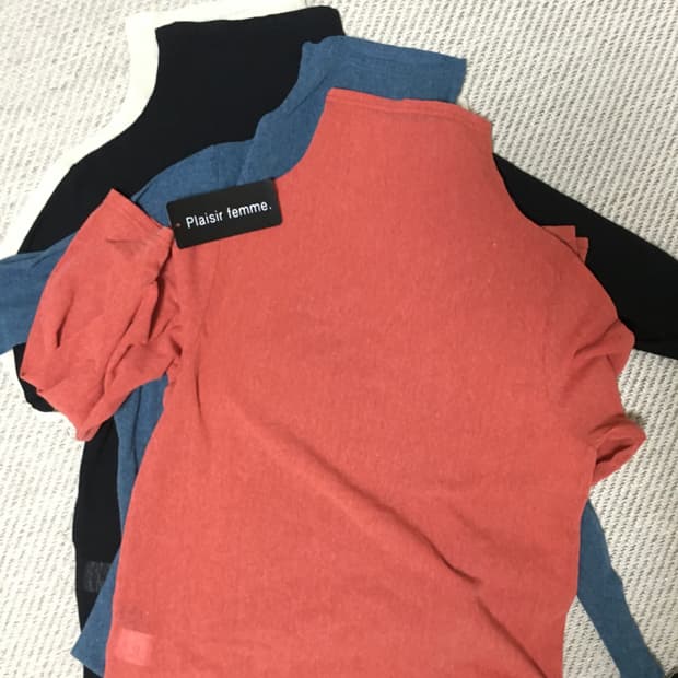 Plaisir femme 반폴라 니트 롱슬리브 (4 colors)
