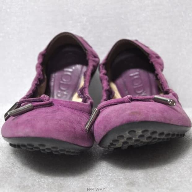 토즈(TODS)/여성스웨이드플랫슈즈(사이즈225)정품