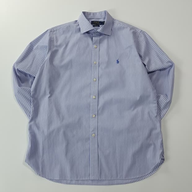 CK283 L 폴로 이지케어 레귤러칼라 스트라이프 라이트블루 셔츠 남방