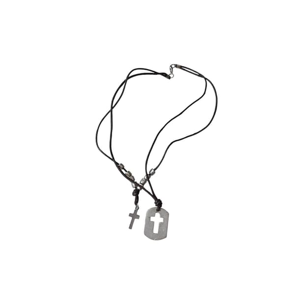 Vtg Double Cross Necklace