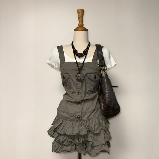 핀터 와투케 캉캉 카키 원피스