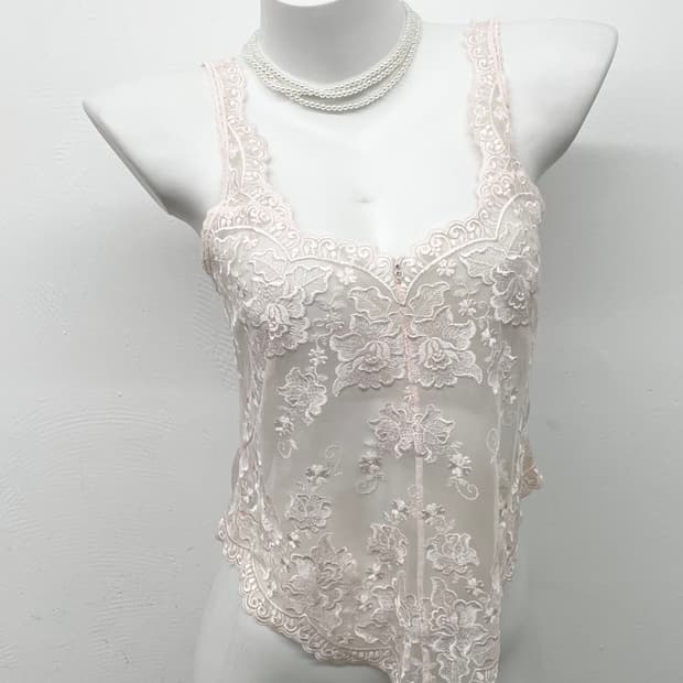 핑크페어리 자수 슬립