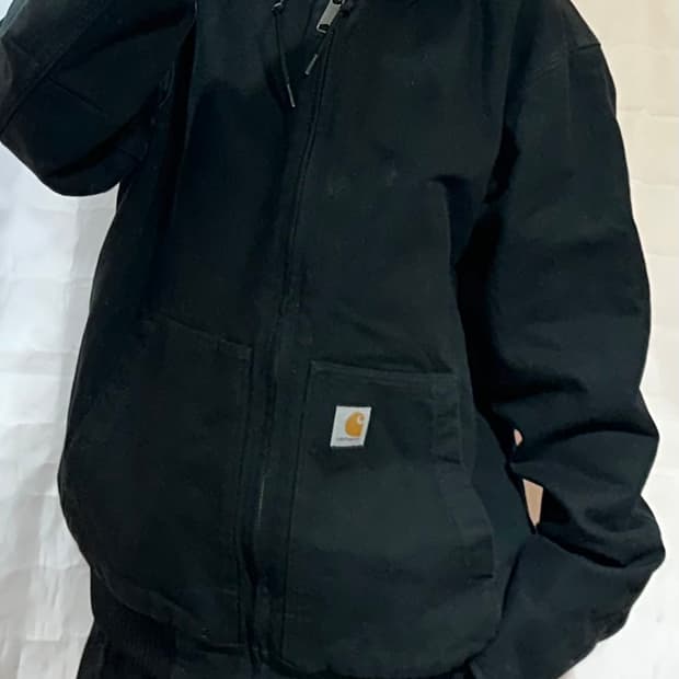 칼하트 블랙 후드 워크 자켓