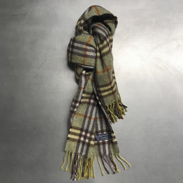 버버리 정품 캐시미어 머플러 그린