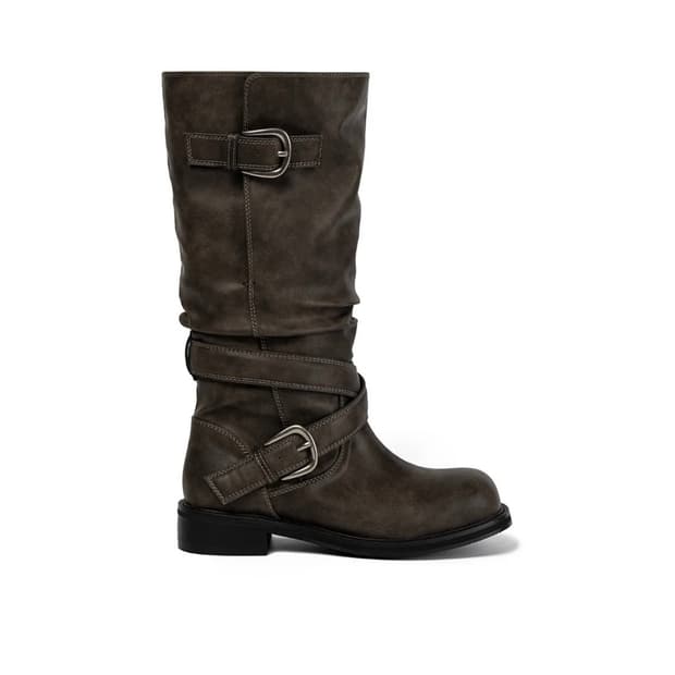 기호 Raven Foldable Buckle Boots grey 250