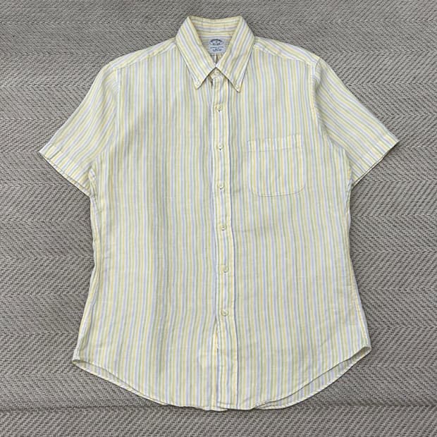 브룩스브라더스 린넨 하프셔츠 r3849