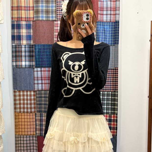 히스테릭글래머 퍽베어 롱슬리브