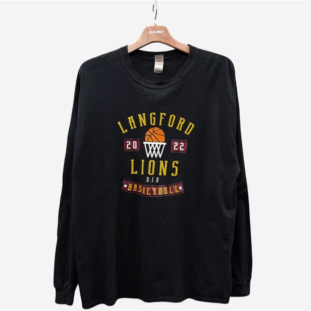 빈티지 롱슬리브 클래식폰트 후면 그래픽 시보리 디테일 블랙