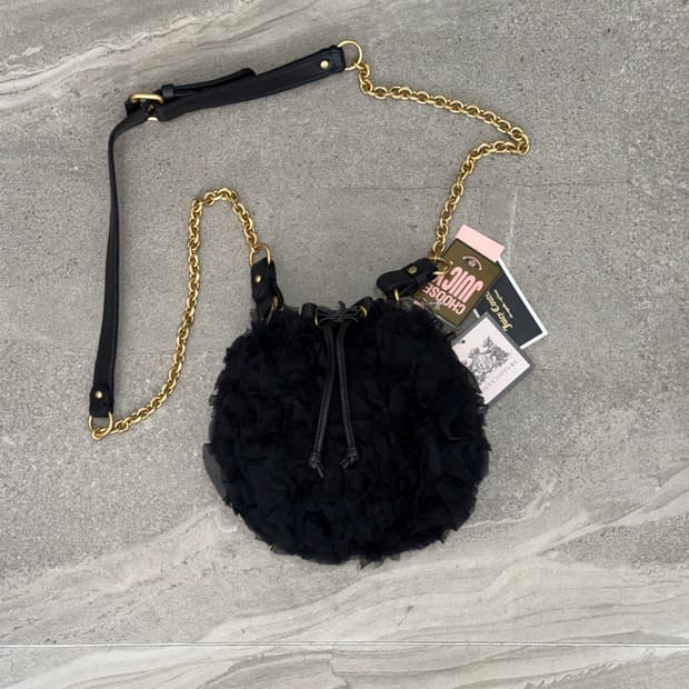 Juicy Couture black ruffle chain bag