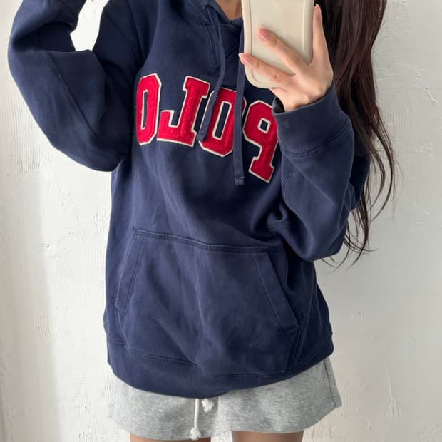Polo 폴로 랄프로렌 네이비컬러 POLO로고 후드 티