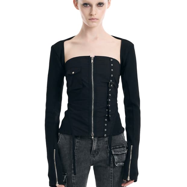 보헤미안서울 슬리브 지퍼 볼레로