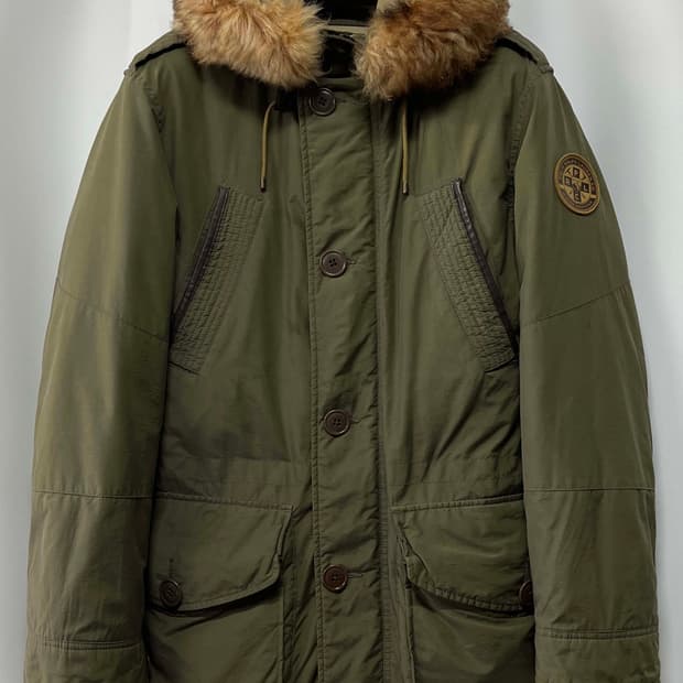 폴로 랄프로렌 익스페디션 마운틴 올리브 이태리퍼 다운파카 자켓