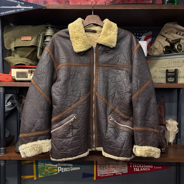 90s 미공군 B-3 TYPE 천연 양가죽 무스탕 플라이트 자켓 N485