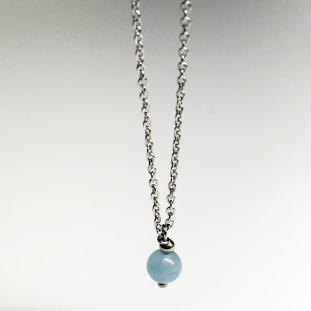 천연석 아쿠아마린 원석 목걸이