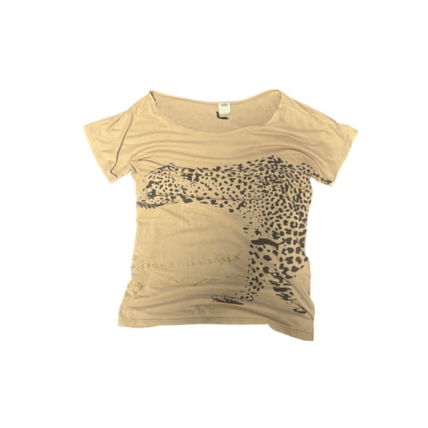 Leopard print slim t-shirt
