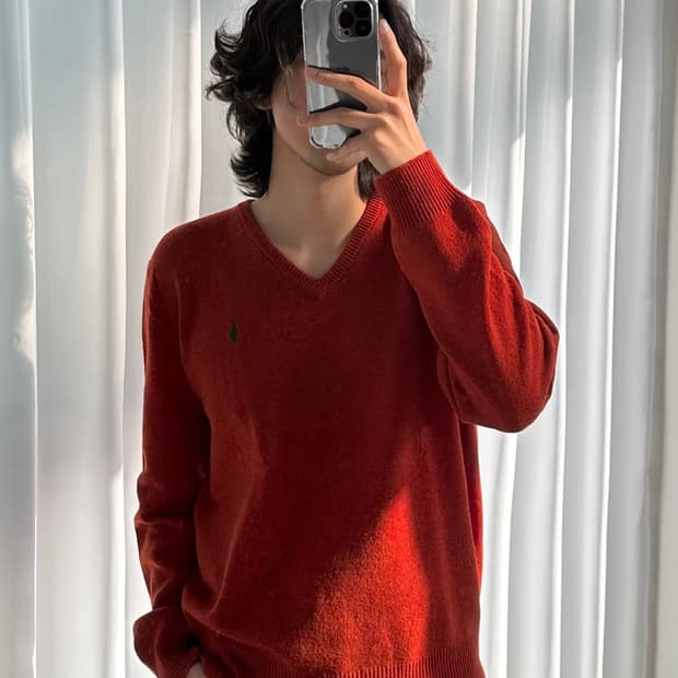 [XL]폴로 랄프로렌 램스울 브이넥 니트