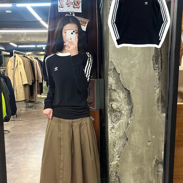 아디다스 긴팔티 블랙 XS #csz3584