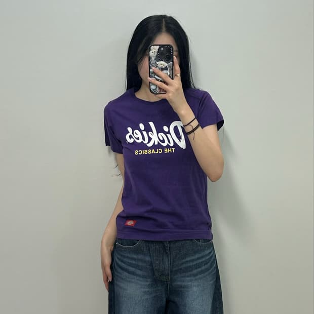 디키즈 y2k 와투케 퍼플 반팔 티셔츠 