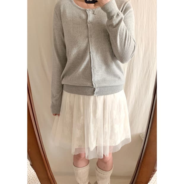 빈티지 그레이 기본 가디건