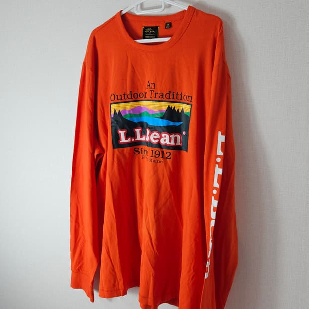L.L.Bean 엘엘빈 오렌지 롱슬리브 긴팔 티셔츠 XXL (거의새상품)