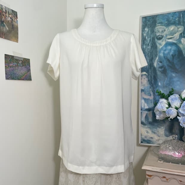 ivory shirring basic blouse(size-9)