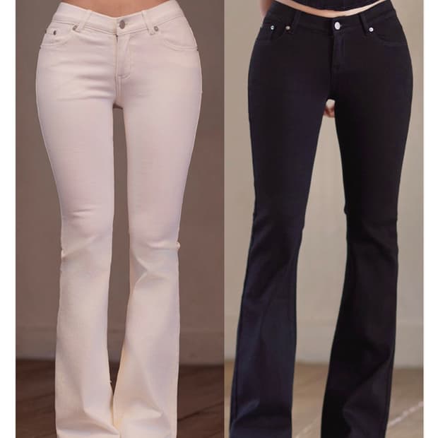 카인다미 로우라이즈 부츠컷 화이트 m