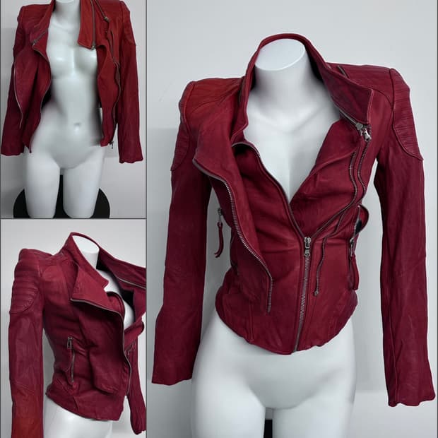 에고이스트 멀티 지퍼 램스킨 자켓